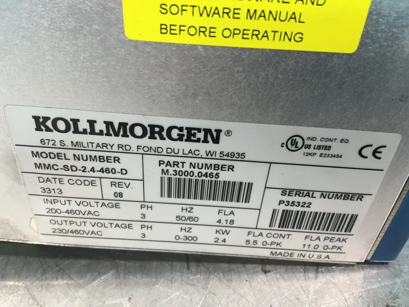 KOLLMORGEN SERVO DRIVE   -  MMC-SD-2.4-460-D