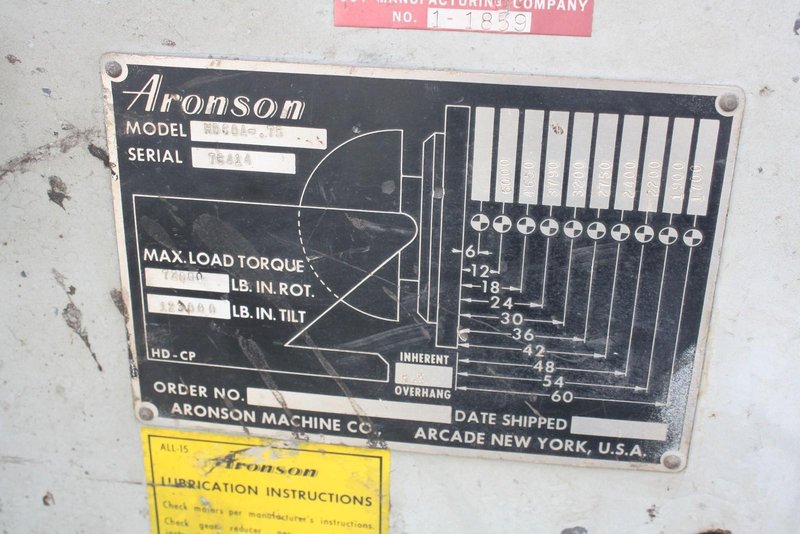 6,000 LBS ARONSON WELDING POSITIONER: STOCK #66510