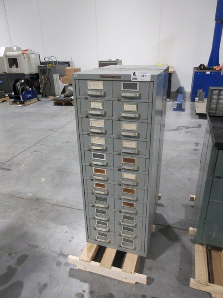 Metal File Card Organizer Cabinet with (11) Drawer with Dual Removable Trays- Auction Item