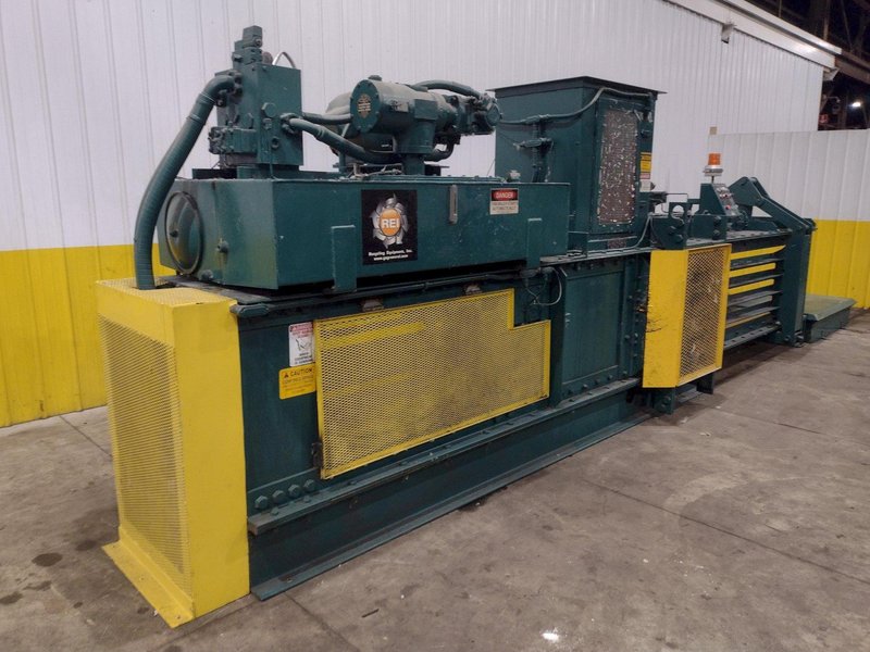 24" X 36" X 96" LONG AMERICAN MODEL #10447 HYDRAULIC HORIZONTAL BALER: YOBRO #24745