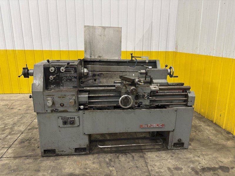 14&quot; X 40&quot; REPUBLIC MODEL #14 ENGINE LATHE WITH METRIC &amp; 2&quot; HOLE: STOCK #23667