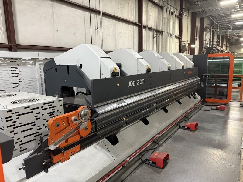 14 ga. x 17′ Jorns JDB-200G Folding Machine , 2021 – Slitter SL3 (3mm), Double Servo Pump, Hydraulic Cooling System