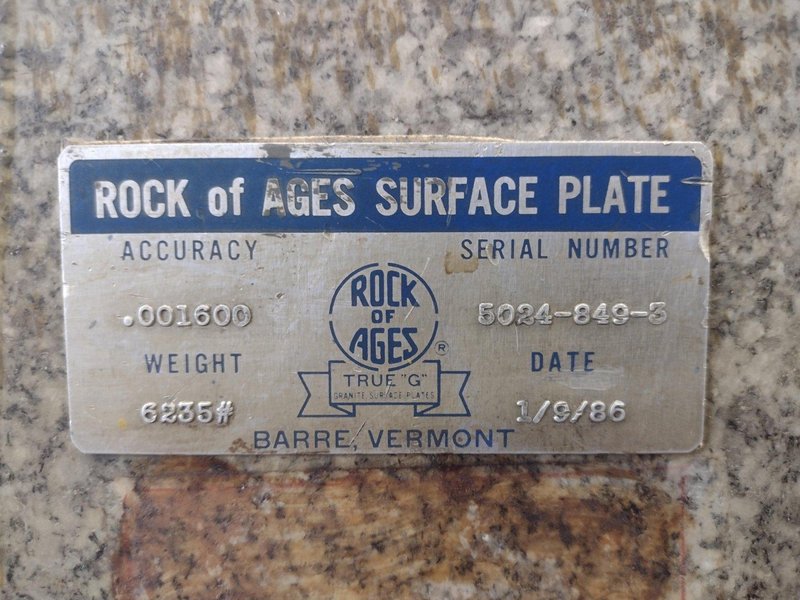 8&#039; X 4&#039; X 14&quot; ROCK OF AGES PRECISION LAYOUT INSPECTION GRANITE TABLE: STOCK #23794