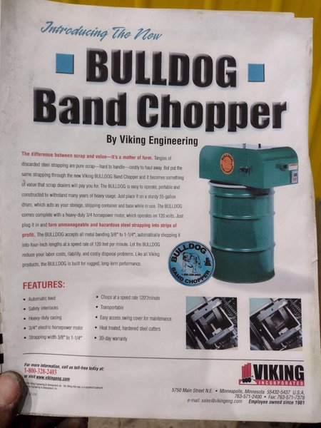 1.25&quot; BULLDOG BANDING SCRAP CHOPPER 110V: STOCK #23231