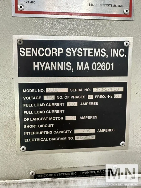 SENCORP MODEL 2500 INLINE THERMOFORMER MFG 2000 REFURBISHED 2022