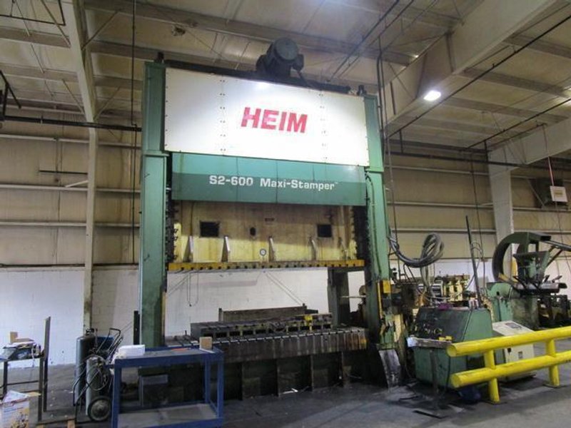 600-TON HEIM S2–600 MAXI-STAMPER STRAIGHT-SIDE PRESS. STOCK # 0550925