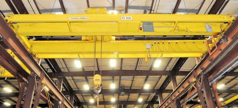 20 TON X 40' ROBBINS &amp; MEYERS OVER HEAD BRIDGE CRANE: STOCK #76089