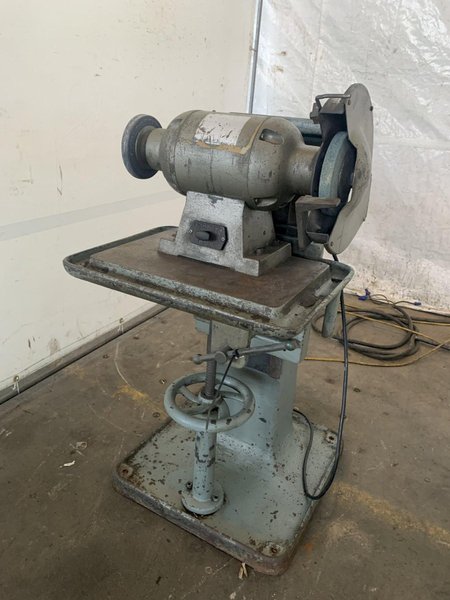 8" X 5 HP DOUBLE END PEDESTAL GRINDER. STOCK # 0680324