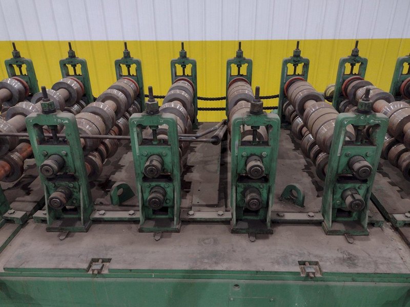 16 STAND X 36&quot; WIDE R-PANEL ASC ROLLFORMER LINE WITH REEL &amp; CUT OFF, BECK CONTROLS: STOCK 21176
