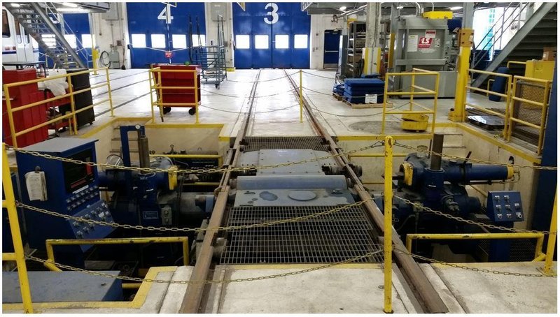 58" AMERICAN UNDER-FLOOR RAILWAY RE-PROFILE / TRUING WHEEL LATHE: YOBRO #24056