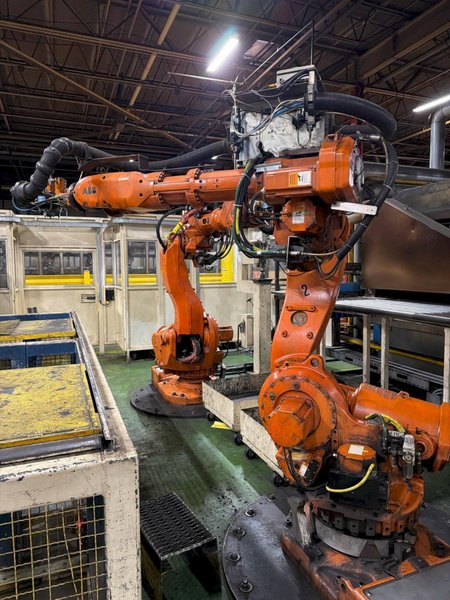 DUAL 315 TON AP&amp;T HOT STAMPING HYD. PRESS LINE W/ SCHWARTZ ROLLER HEARTH FURNACE