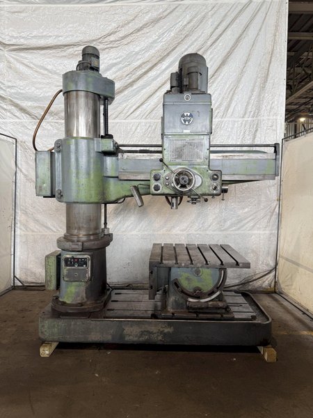 5' X 15" WEBO RADIAL ARM DRILL. STOCK # 0222126