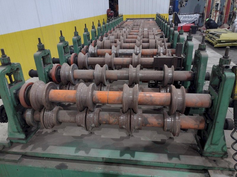 16 STAND X 36&quot; WIDE R-PANEL ASC ROLLFORMER LINE WITH REEL &amp; CUT OFF, BECK CONTROLS: STOCK 21176