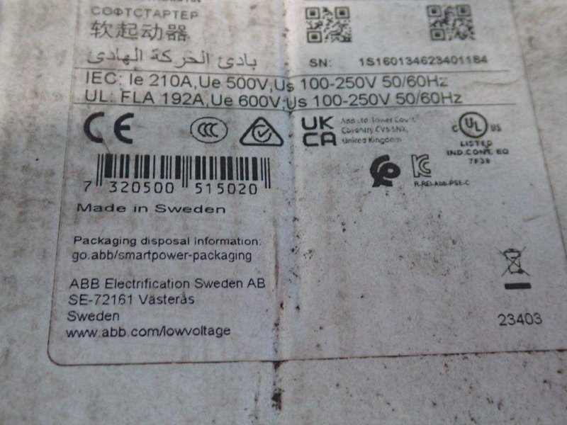 ABB 210 A SOFTSTARTER  -  PSE210-600-70-1
