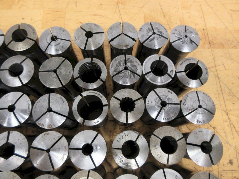 Hardinge 5C Collets (70pcs), Assorted Shapes and Sizes, Fractional, Metric, Emergency- Auction Item