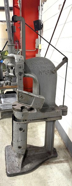 5 Ton Greenerd Arbor Press No. 3-1/2, Ratchet Type, Factory Stand