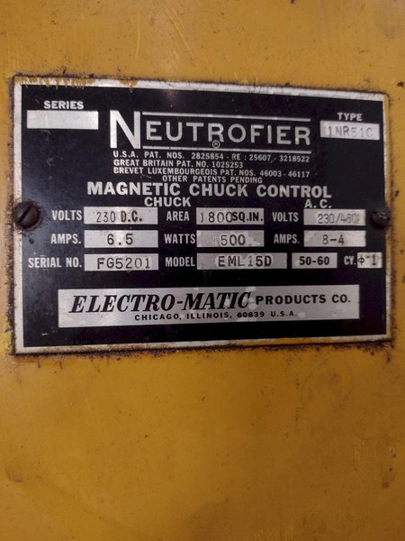 42" X 40 HP BLANCHARD MODEL 22-42 ROTARY SURFACE GRINDER: STOCK #11914