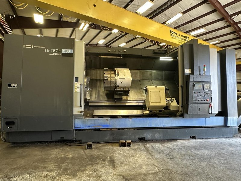 Hwacheon Hi-Tech 850L CNC Lathe, 2013 – 32″ Chuck, Tailstock, Chip Conveyor, Tool Presetter