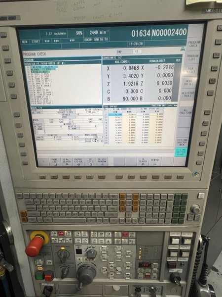Mori Seiki NMV 5000 DCG, 2010 – 5 Axis, Spindle Probe, Coolant Thru Spindle