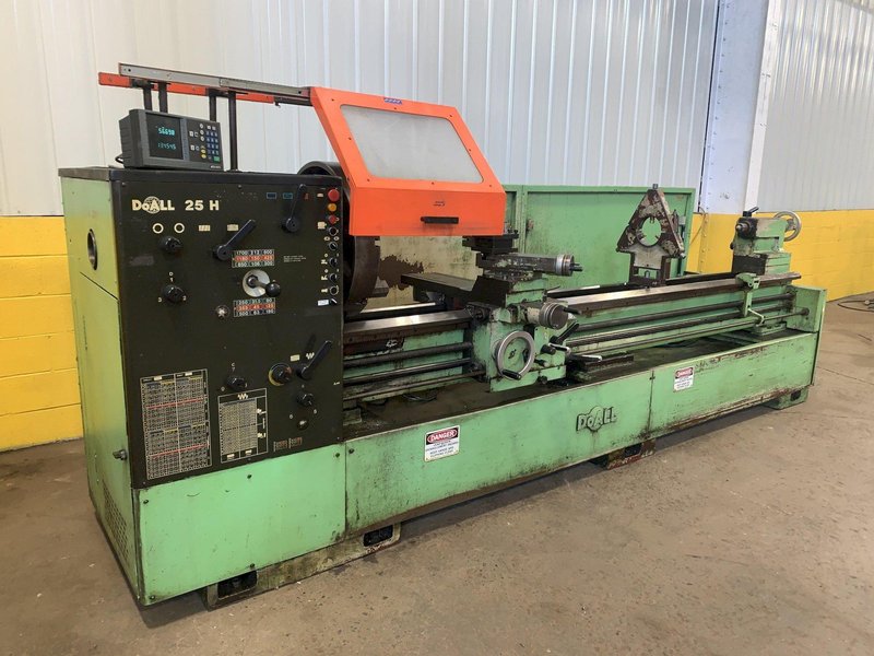 25&quot; X 120&quot; DOALL ROMI MODEL 25H GAP BED ENGINE LATHE W/ 4&quot; HOLE: STOCK #12892