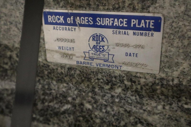 Bench Centers on Rock of Ages Granite Surface Plate- Auction Item