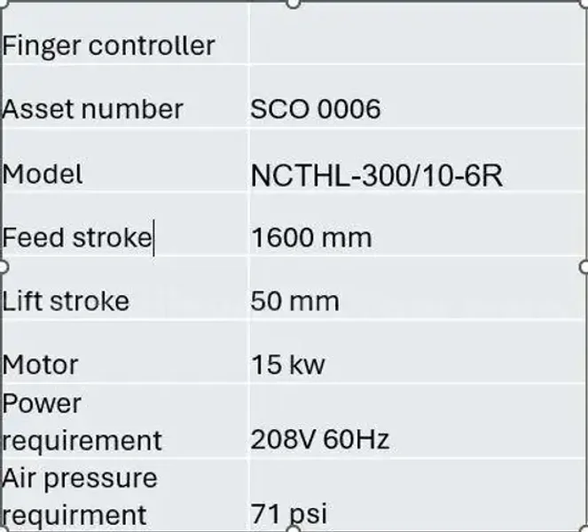 AIDA MODEL NCTHL-300/10-6R INTER PRESS LINE PACER TRANFER SYSTEM: STOCK #22205