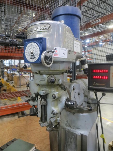Bridgeport 2J Anilam Mini Wizard 2 Axis DRO Vertical Knee Mill- Auction Item