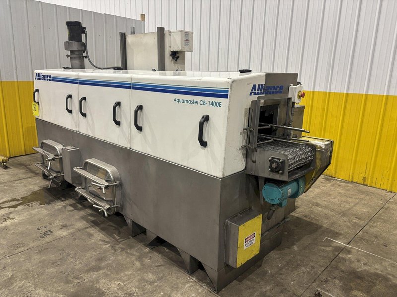 14&quot; W X 10&quot; H 2019 ALLIANCE AQUAMASTER CB-1400E STAINLESS STEEL CONVEYOR BELT 3 STAGE PARTS WASHER: STOCK #23104