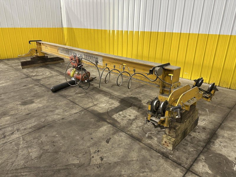 3 TON X 20' CLEVELAND TRAMRAIL UNDERSLUNG BRIDGE &amp; 3-TON CM LODESTAR HOIST: STOCK #23054