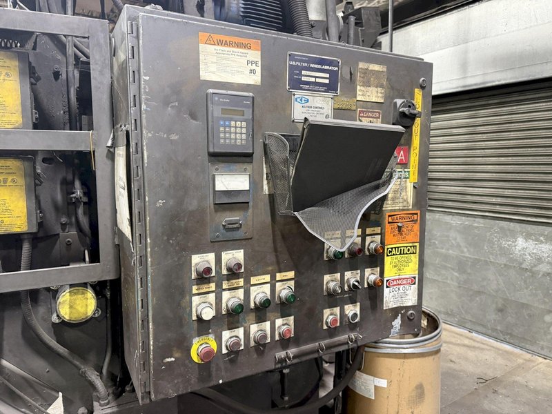 6 CU FT WHEELABRATOR MODEL #WTB-6.0 RUBBER BELT TUMBLE TYPE SHOT BLAST MACHINE: YOBRO #24278