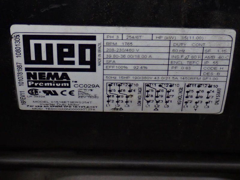 WEG 15 HP MOTOR  -  01518ET3ERS254T