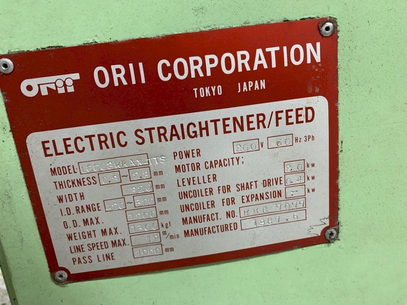 MINSTER / ORII Electric Feeder / Straightener