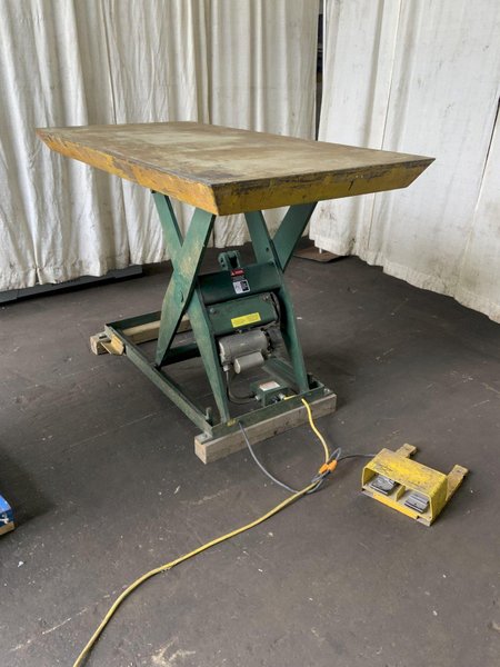 2000 LB 72" X 36" SOUTHWORTH HYDRAULIC SCISSOR LIFT TABLE: STOCK #81185