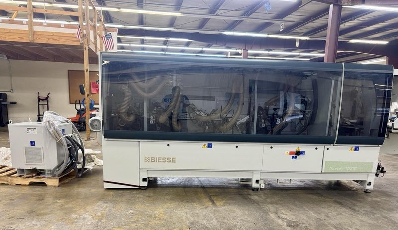 Biesse Akron 1330 A Single-Sided Edgebander, 2024 – Pre-Mill, Corner Rounding, Scraping, Buffing, Touchscreen Control