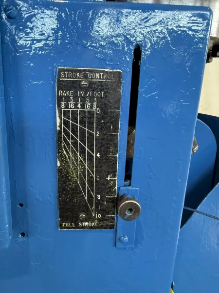 10’ X ¼” PACIFIC MODEL #250B10 HYDRAULIC SHEAR: STOCK #23403