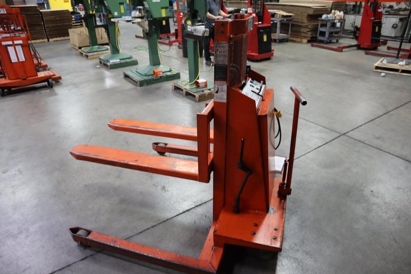 Presto WPS5036-20 Electric Stacker Lift Truck, 2,000# Cap, 36&quot; Lift Height, 42&quot; Forks, 50&quot; Between Outriggers, 12 Volt Battery and Charger- Auction Item
