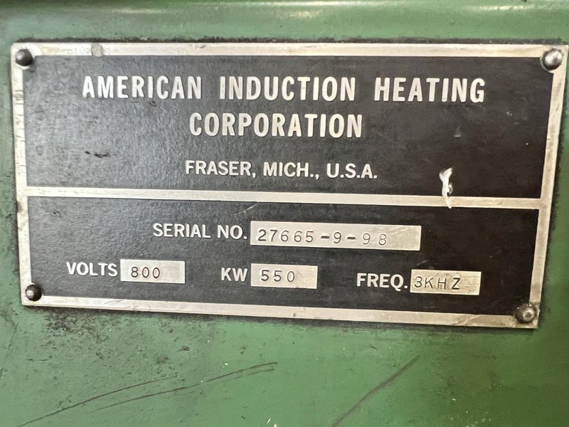 500 kw AMERICAN INDUCTION HEATING 2 COIL BILLIT HEATING MODULE SYSTEM: STOCK #20810