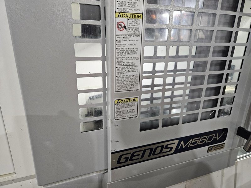 Okuma Genos M560-V CNC VMC, 2022 – Low Hours, TSC, Probes, 4th Axis, Chip Conveyor, 15K Spindle
