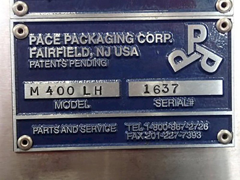 Pace Packaging Omni-Line M400LH S/S Descrambler with S/S Pace Packaging Elevator Conveyor