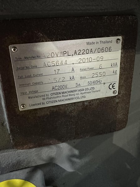 2010 Citizen A20VII 2F7PL