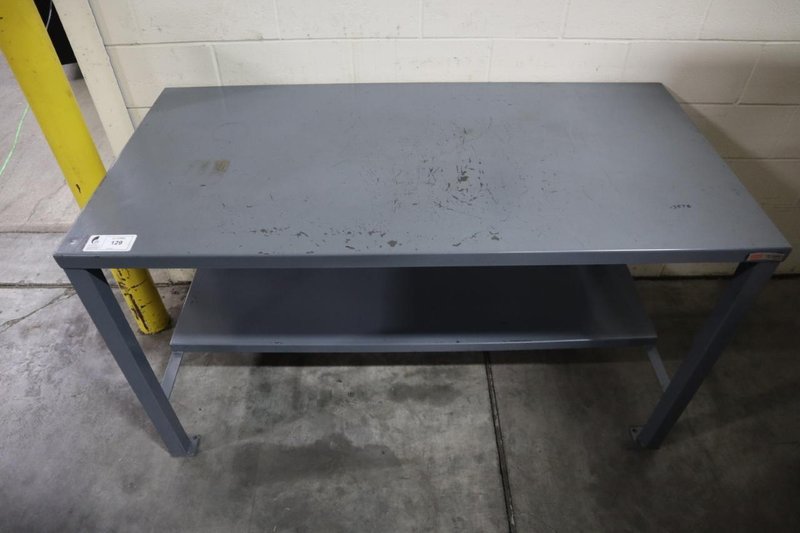 Metal Table with Lower Shelf- Auction Item