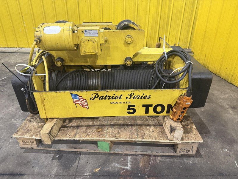 5 TON YALE PATRIOT SERIES 2000 UNDERHUNG CRANE HOIST WITH POWER TROLLEY : YOBRO #25281
