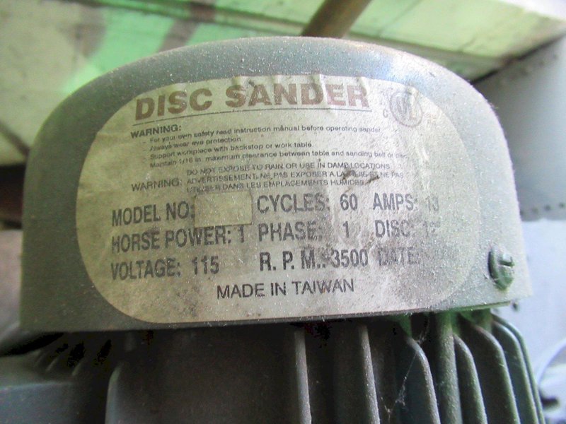 Sanding &amp; Grinding Station with Table Mounted 6&quot; Double End Grinder and 12&quot; Disc Grinder- Auction Item