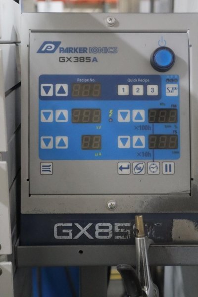 Parker Ionics GX7000M Automated Powder Coating Booth with 24" Wide x 48" High Windows and Top Chain Slot- Auction Item