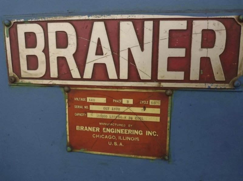 20,000 LBS X 54" X 36" BRANER COIL UPENDER. STOCK # 0435126