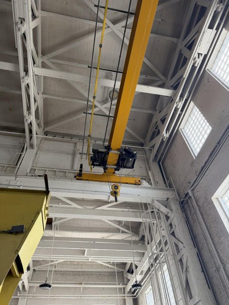 10 TON X 49' SPAN KONE SINGLE GIRDER OVERHEAD BRIDGE CRANE. STOCK # 0757326