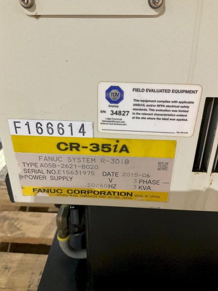 FANUC CR-35IA COLLABORATIVE ROBOT W R-30IB CONTROLLER W END OF ARM VISION