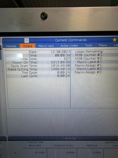 Haas VF-4 VMC, 2023 – Probe, 30 ATC, Chip Auger