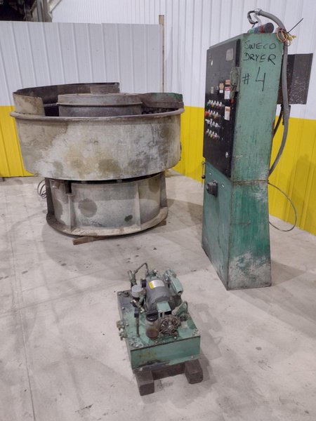 24 FT X 72&quot; SWECO MODEL #FMD-24LR ROTARY BOWL VIBRATORY PARTS DEBURRING FINISHER: STOCK #20082