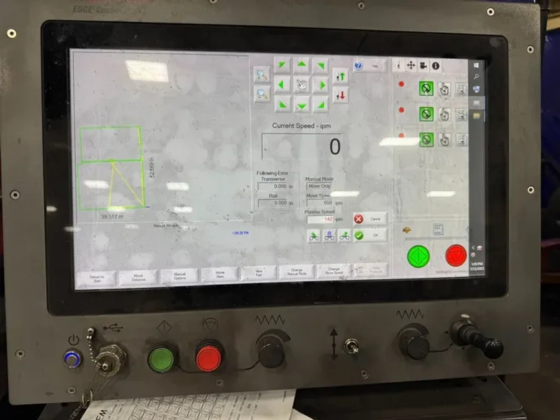 USED CSI COBRA BEVEL 10' X 24' DUAL 400 AMP PLASMA / OXY FUEL CNC CUTTING MACHINE WITH 1 BEVEL HEAD
